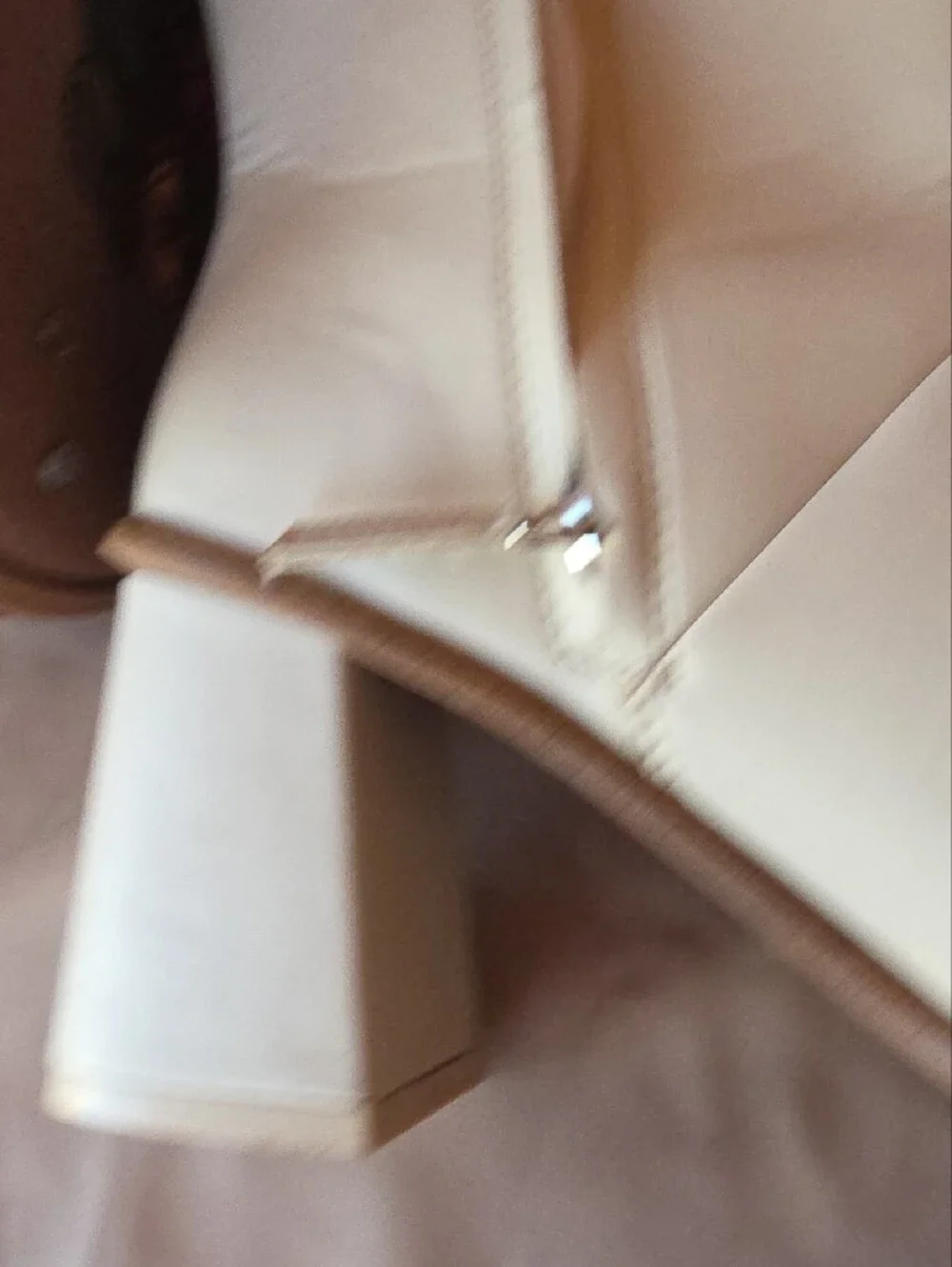 Time and Tru Cream Block Heel Ankle Boots